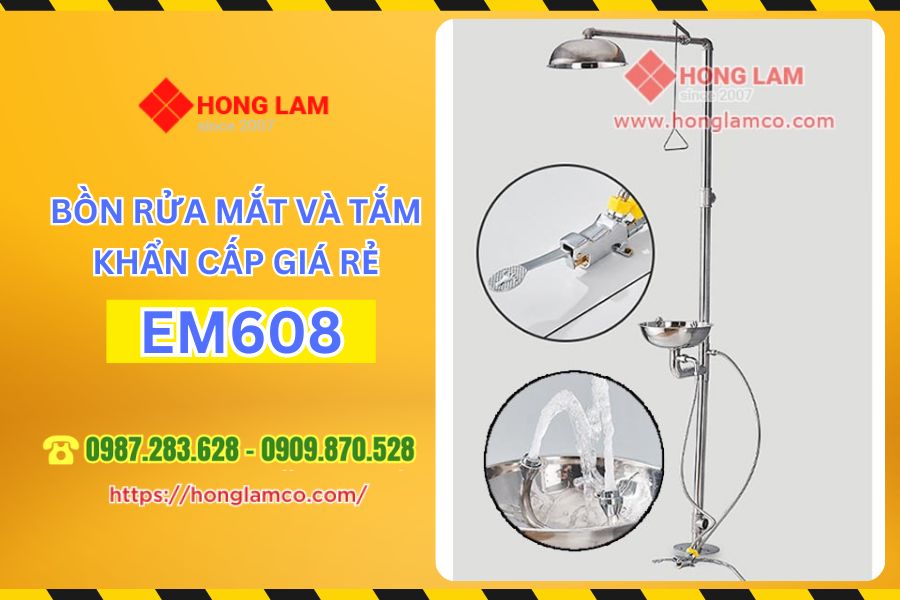 bồn rửa mắt và tắm khẩn cấp EM608