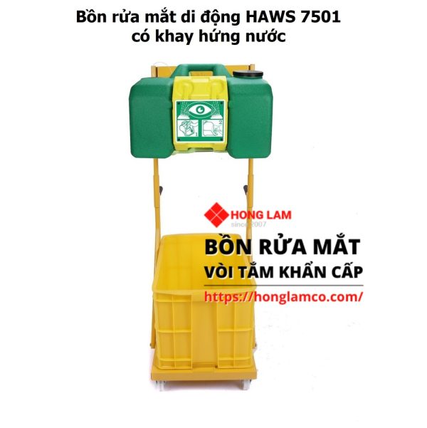 Bồn Rửa Mắt Di Động Haws 7501 có khay hứng nước