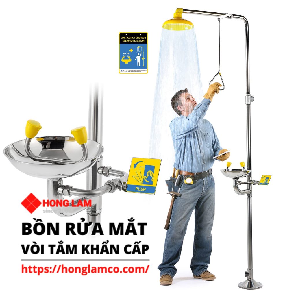 Bồn Rửa Mắt Kết Hợp Vòi Tắm Khẩn Cấp