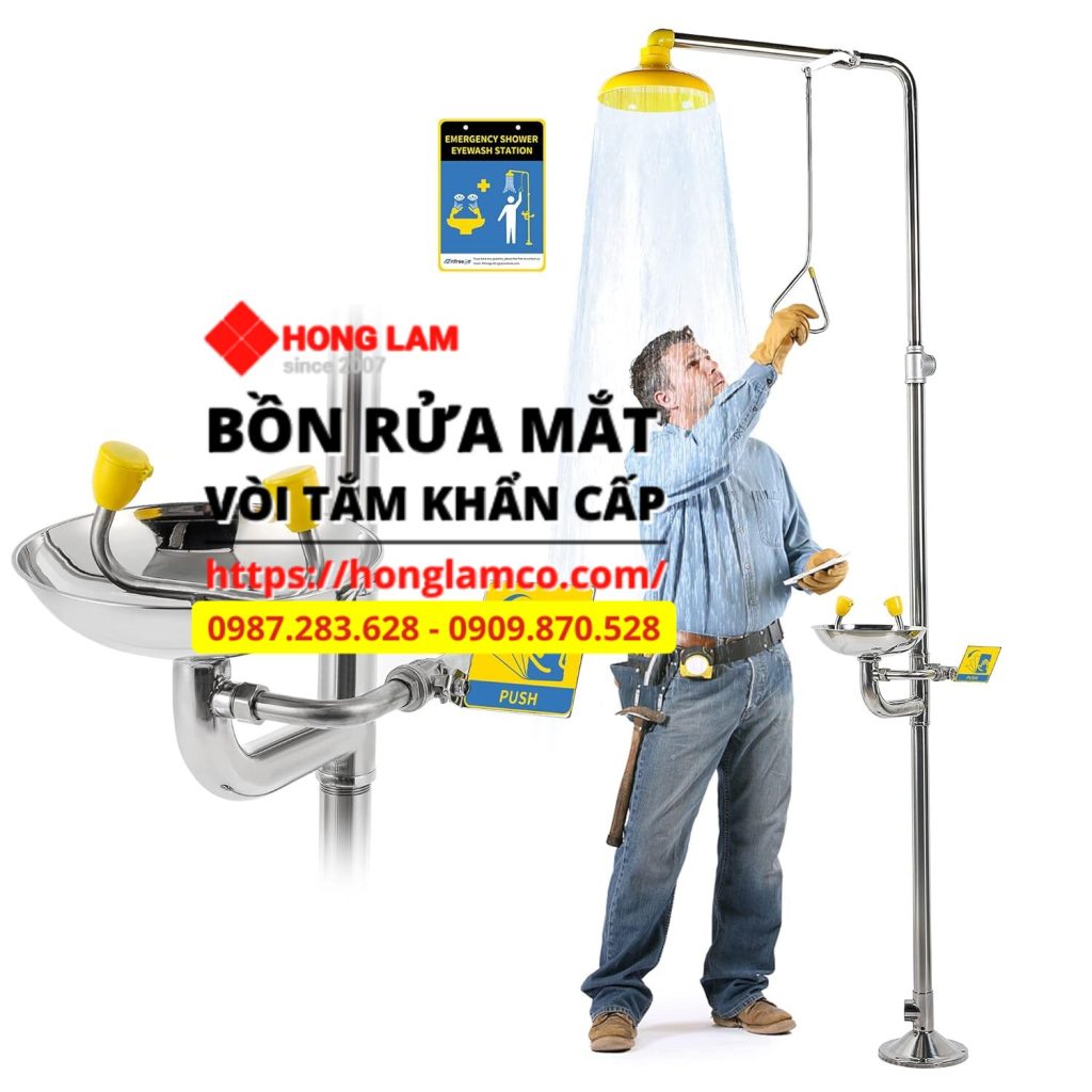 Đơn vị cung cấp cây tắm khẩn cấp kèm vòi rửa mắt tại Tphcm