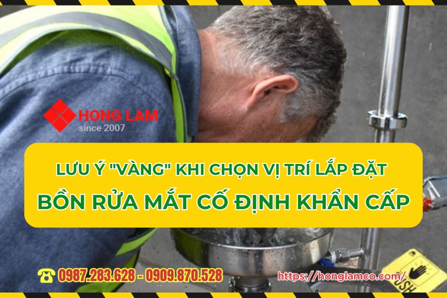 Chọn vị trí lắp đặt bồn rửa mắt cố định khẩn cấp cần lưu ý những gì?