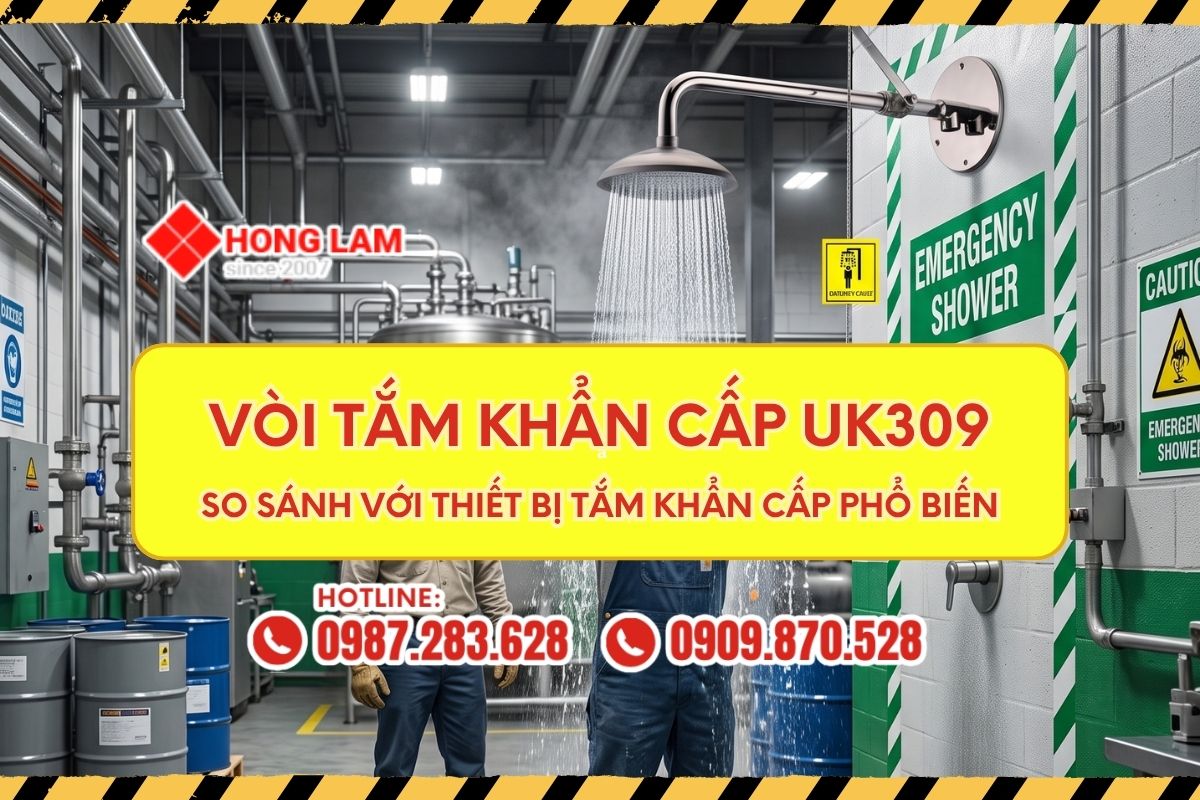 Vòi Tắm Khẩn Cấp UK309: So Sánh với Các Thiết Bị Tắm Khẩn Cấp Phổ Biến